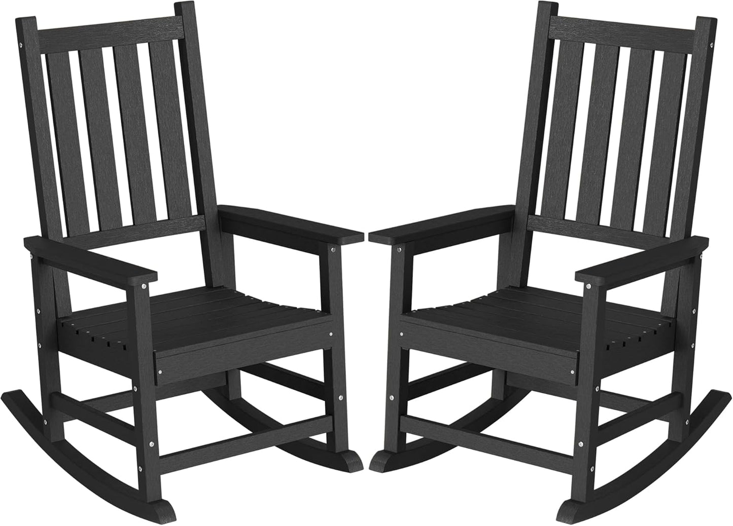 Oversized HDPE Outdoor Rocking Chair Set of 2 for Comfort