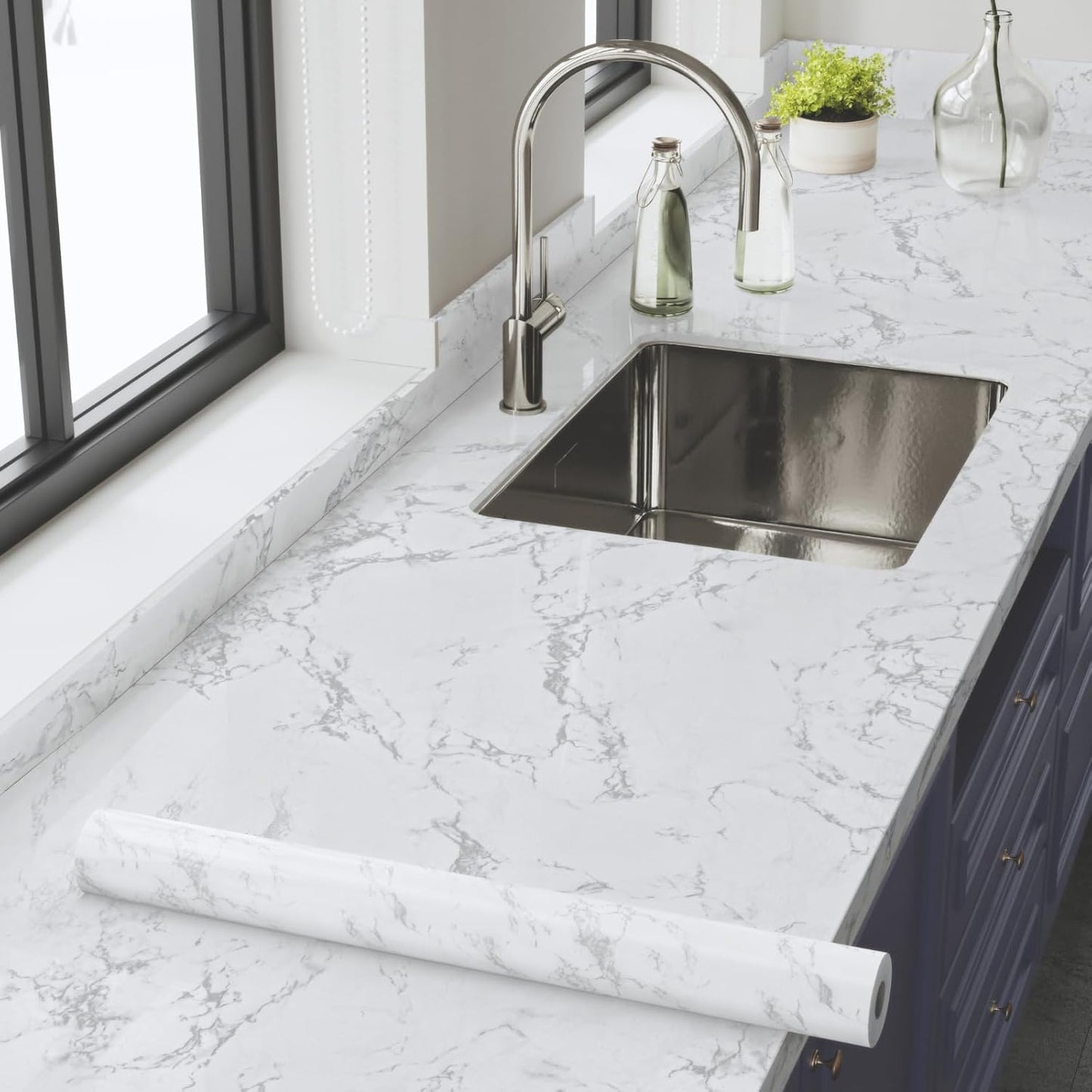 Marble Wallpaper Peel and Stick for Countertops and Furniture