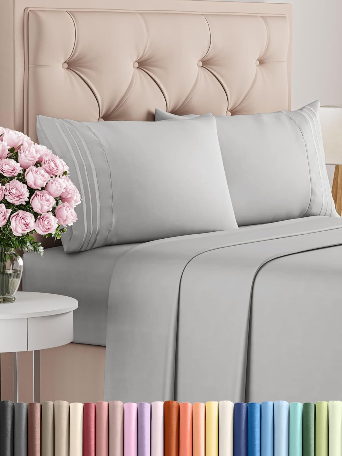 King Size 4 Piece Sheet Set - Comfy Breathable & Cooling Sheets