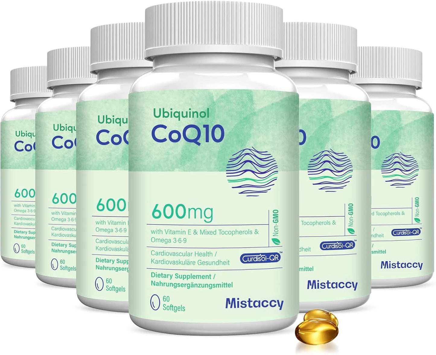 High Absorption CoQ10 600mg Softgels with Omega 3 6 9