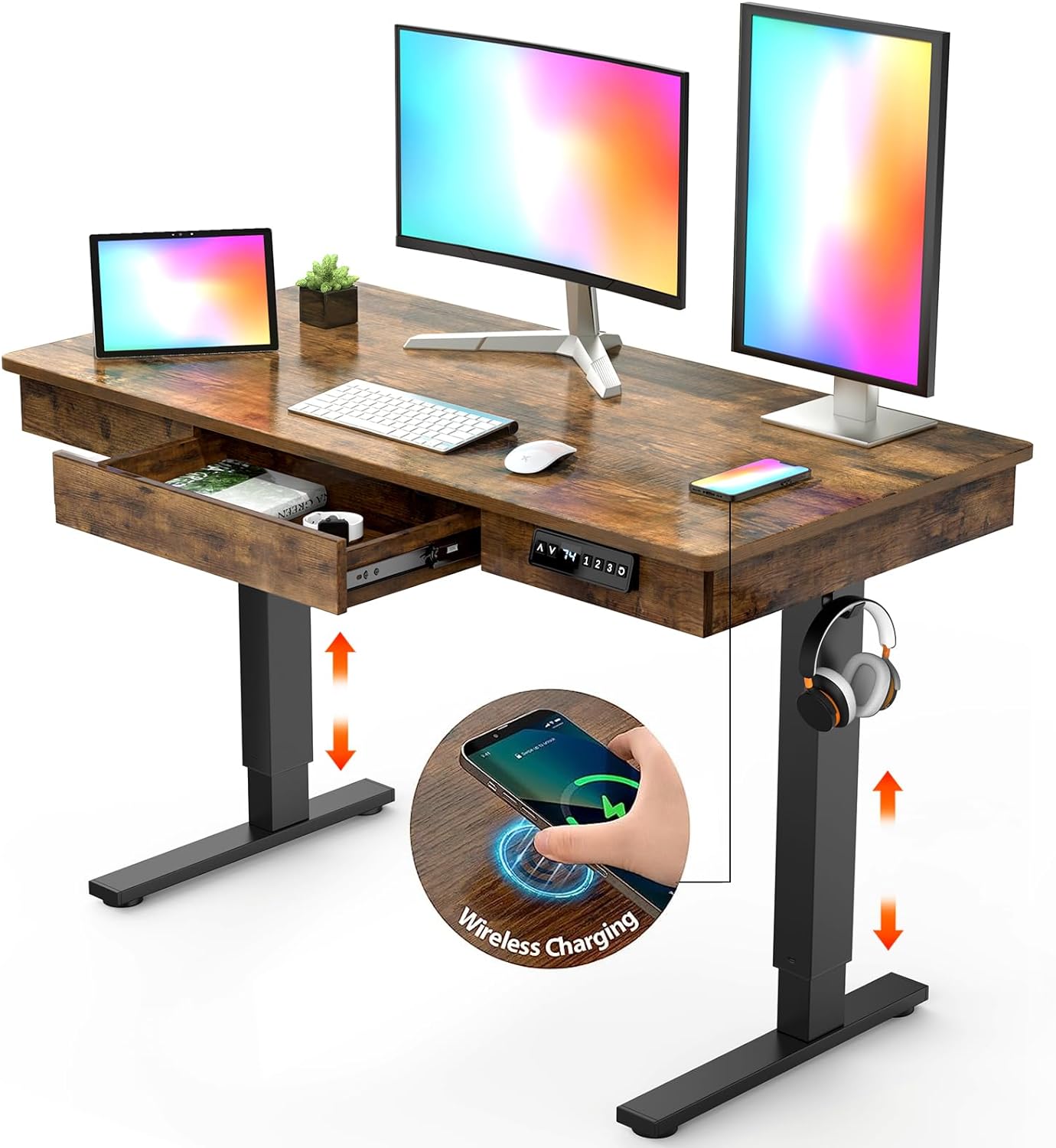 Yoimori Electric Standing Desk: Height Adjustable with Wireless Charging