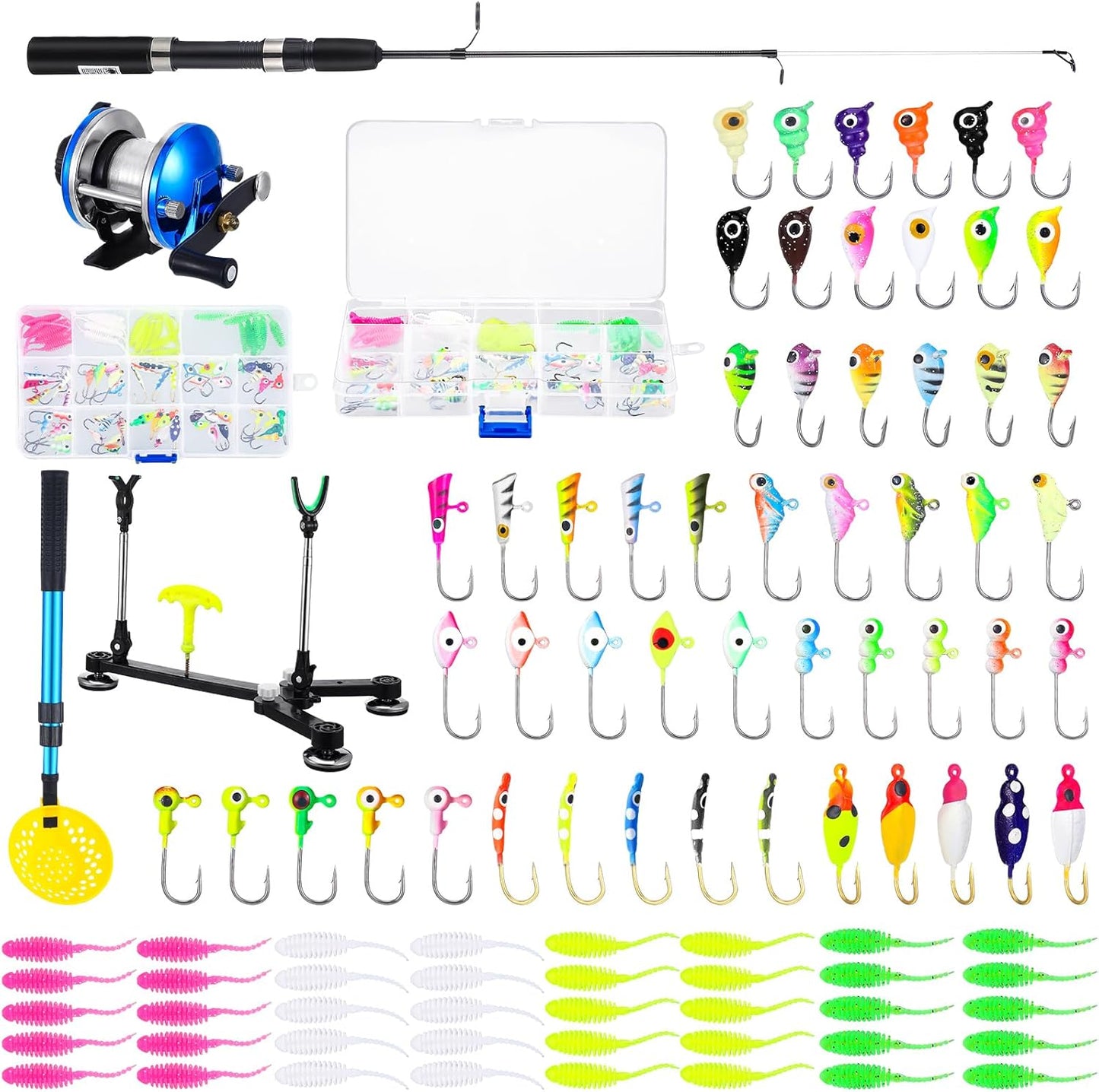 Hungdao Ice Fishing Combo Set - 96 Pcs Gear