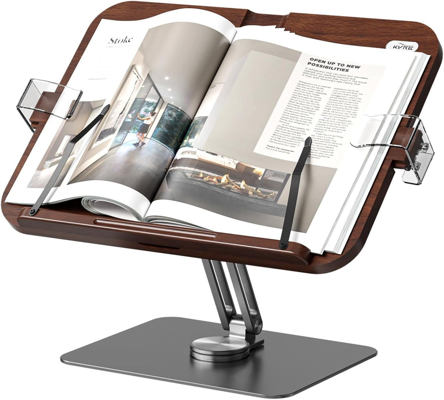 Adjustable Heavy Book Stand with 360 Rotating Base for Reading
