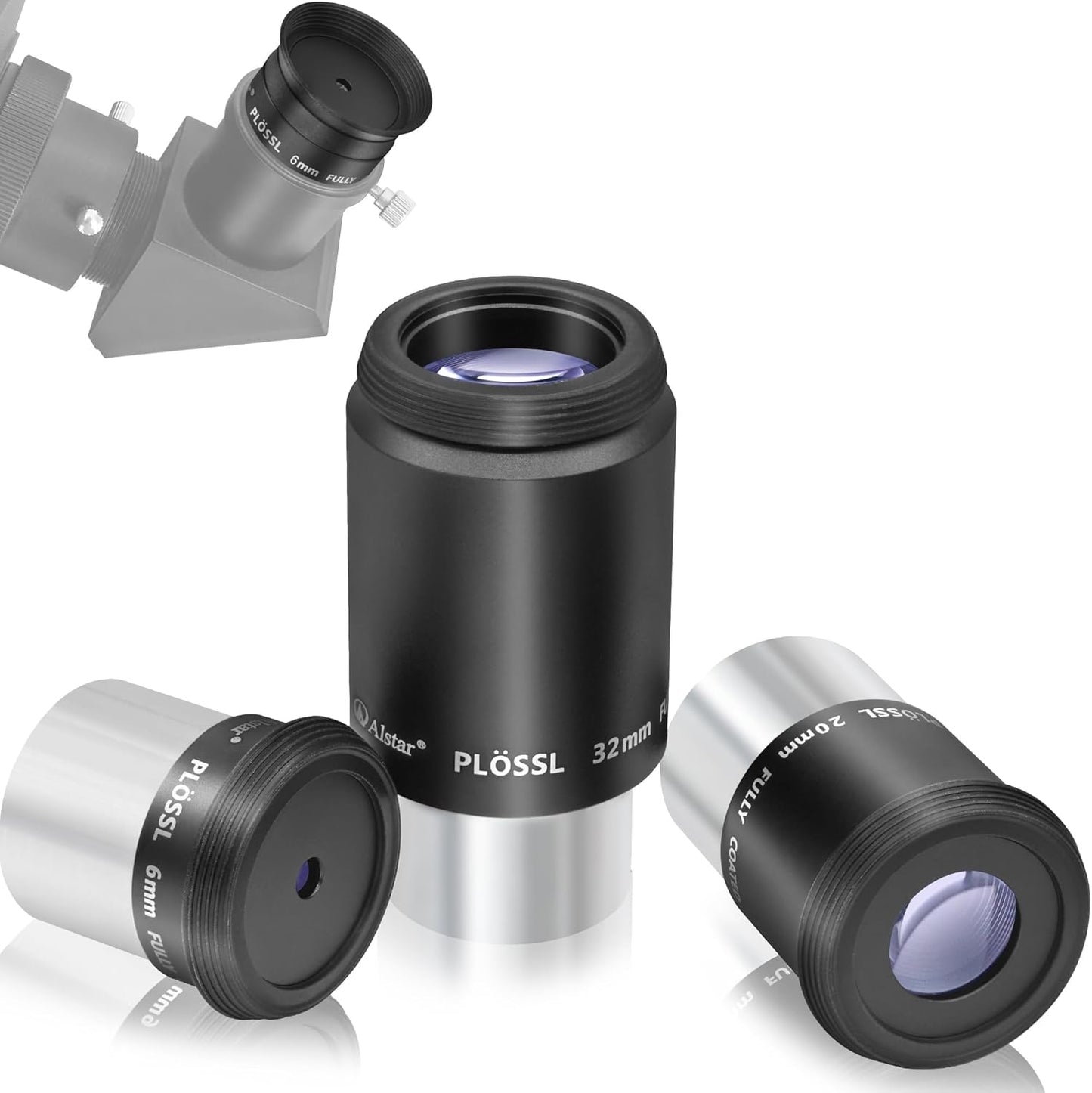 Alstar 1.25 Inch Plossl Telescope Eyepiece Set for Astronomy