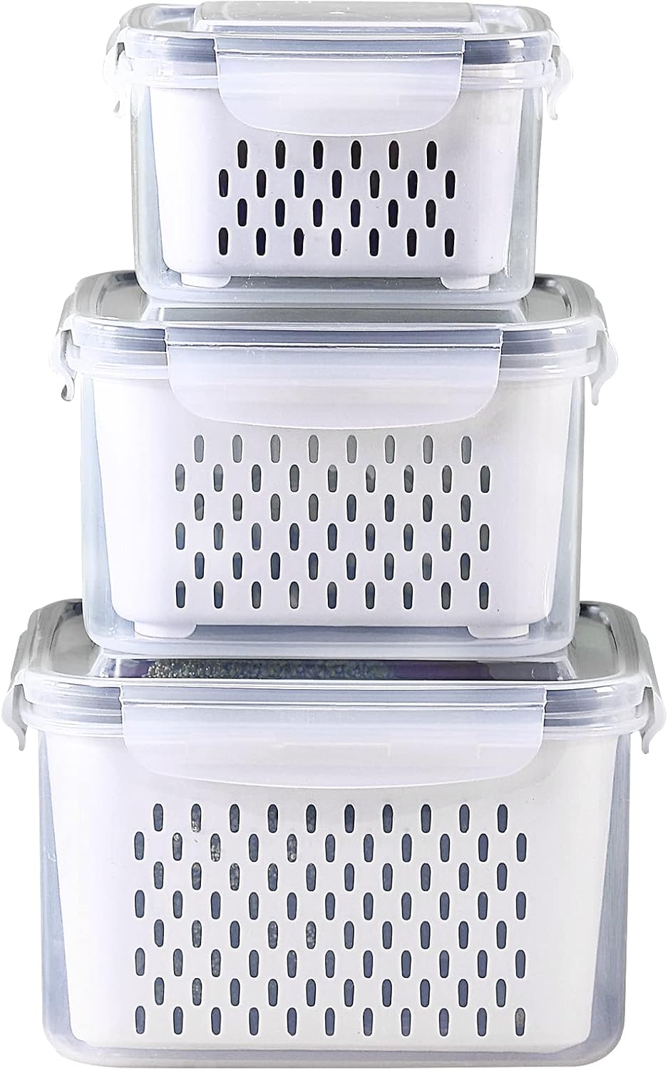 Fresh Food Saver 3-Pack with Strainer Lids