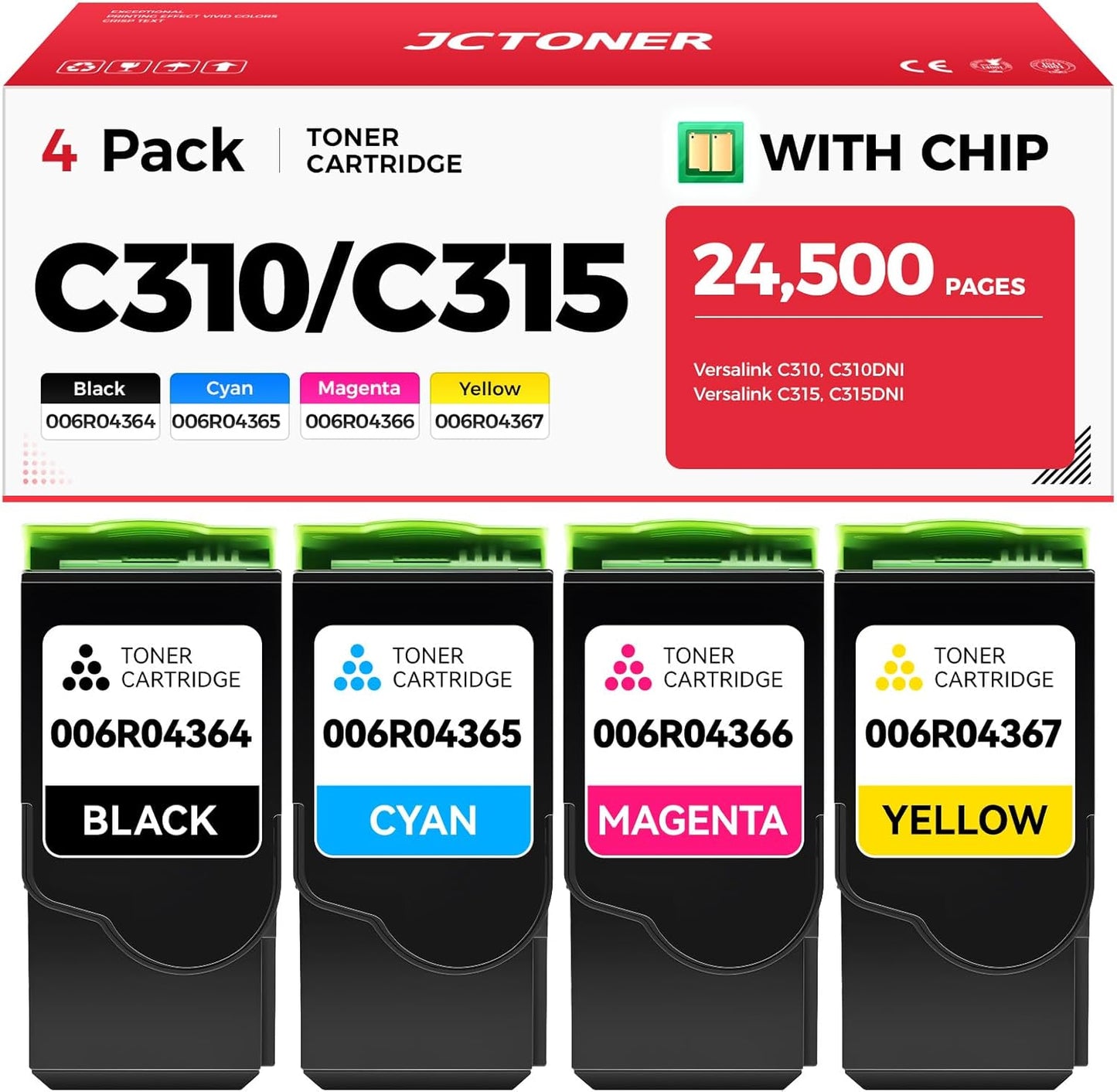 High-Yield Toner Cartridge Set for Xerox C310 C315 Printers