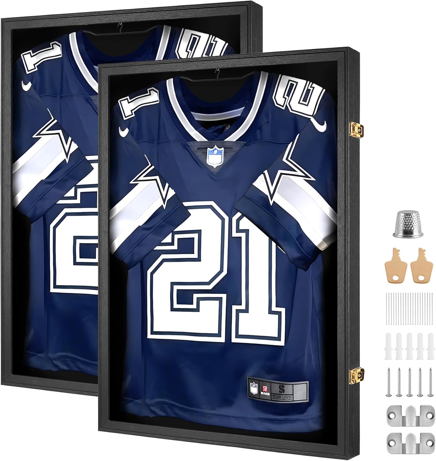 Yaetm Jersey Frame Display Case 2 Pack for Sports Memorabilia