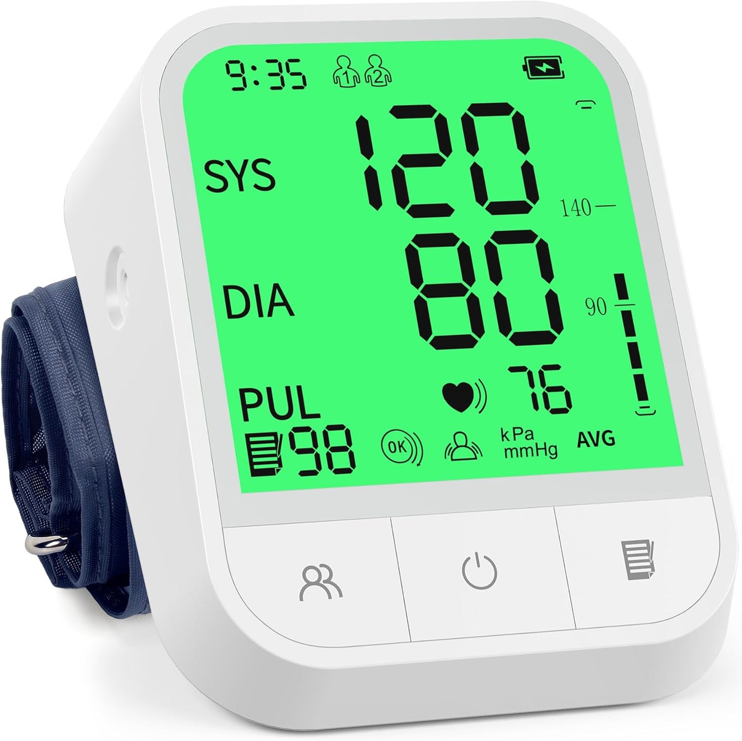 Automatic Blood Pressure Monitor with Large Backlit Display