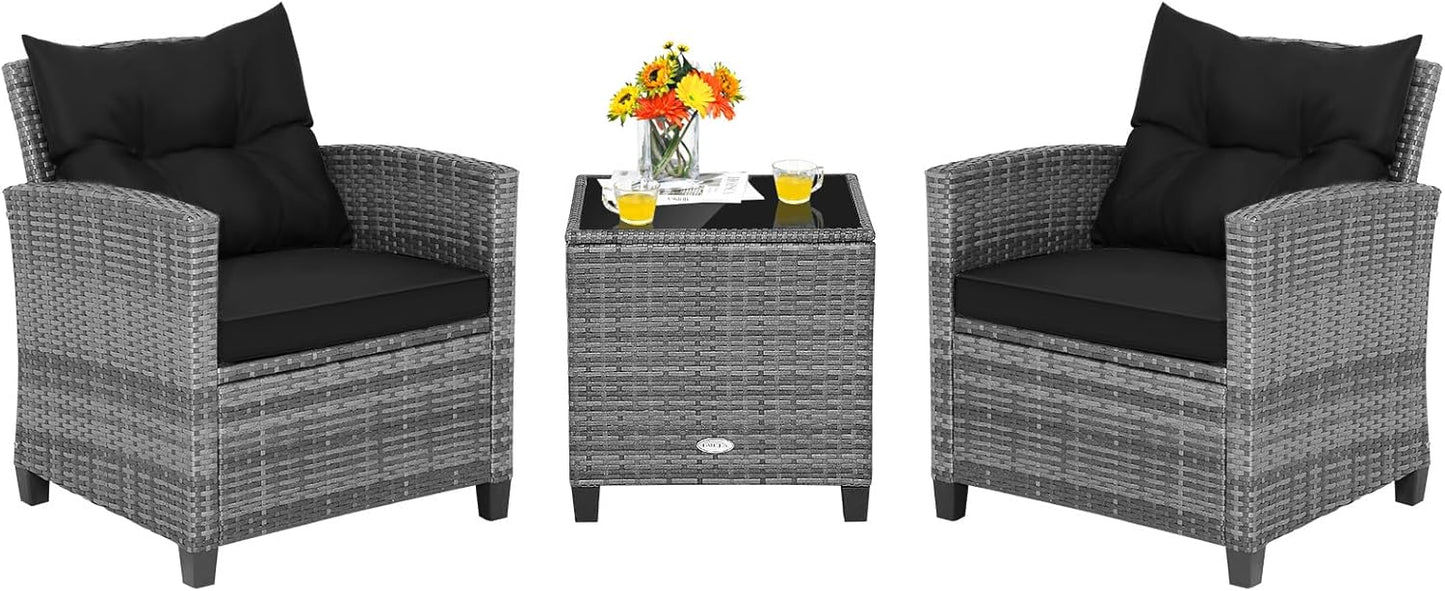 Tangkula 3 Pieces Patio Furniture Set for Outdoor Relaxation