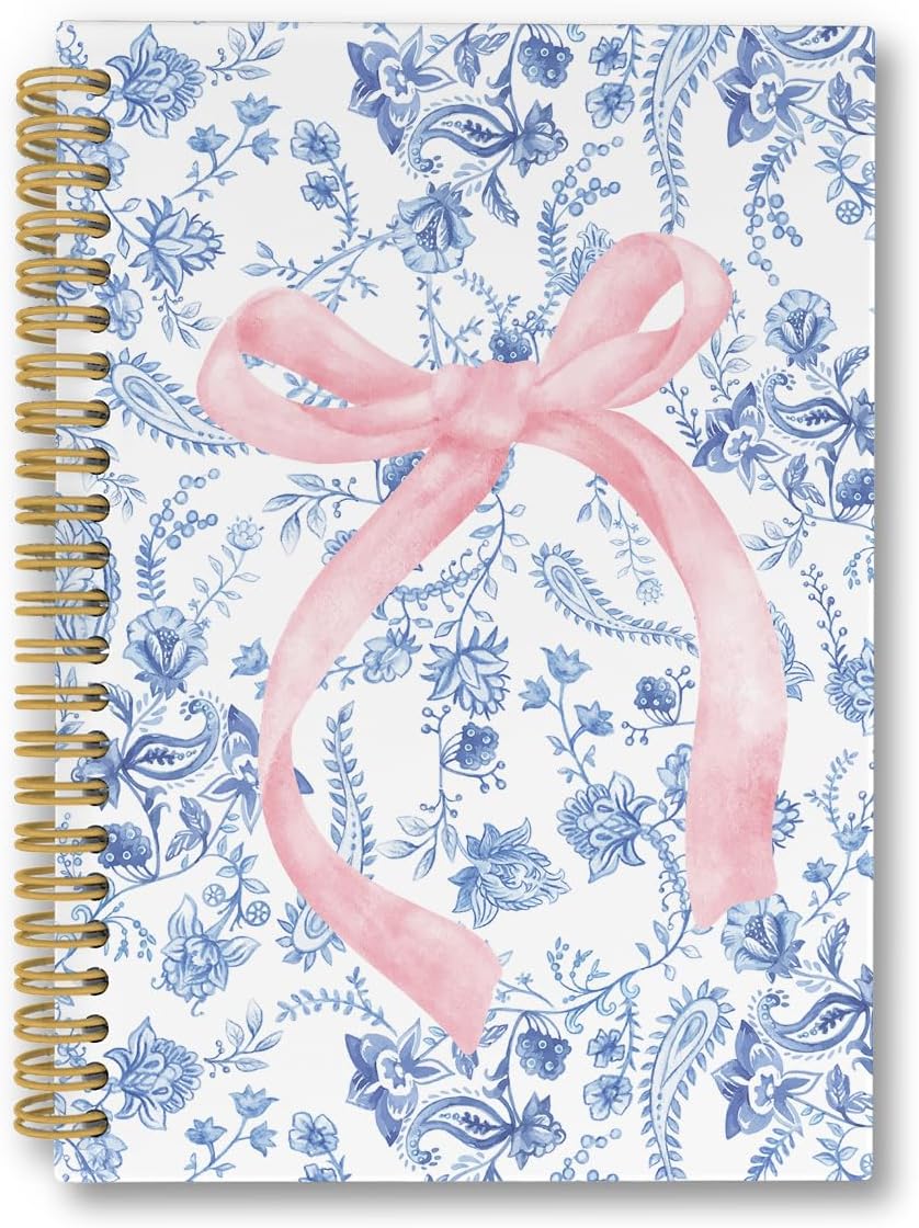 Vintage Floral Spiral Notebook - Girly Chic 5.5x8.3