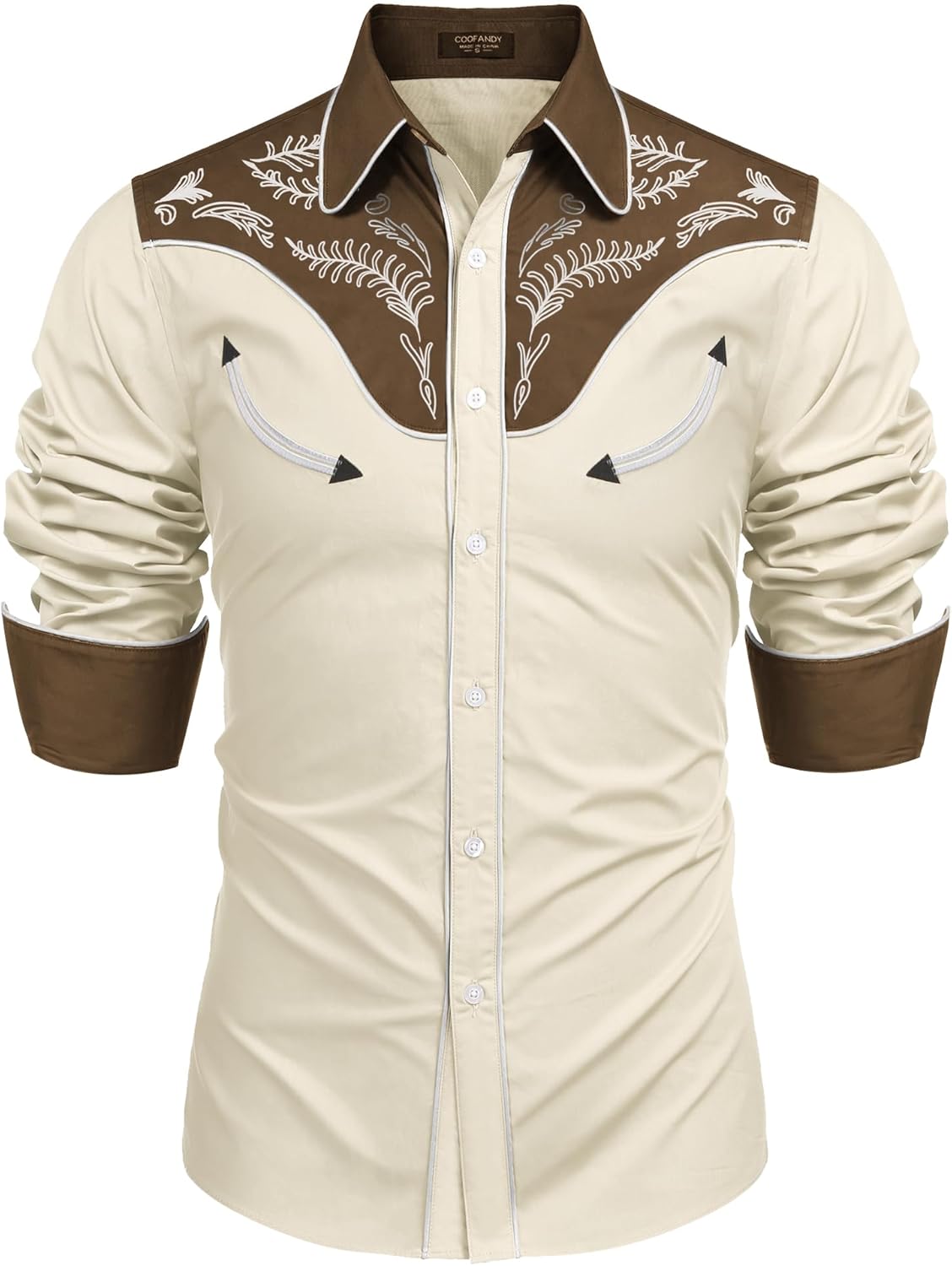 COOFANDY Men's Western Cowboy Shirt for Stylish Casual Wear