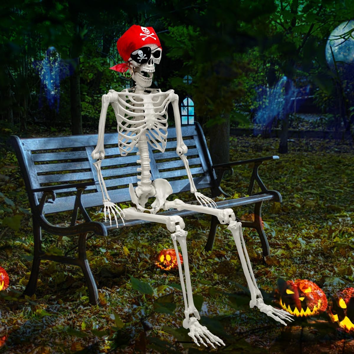 5 Ft Life-Size Skeleton Halloween Decoration for Spooky Fun
