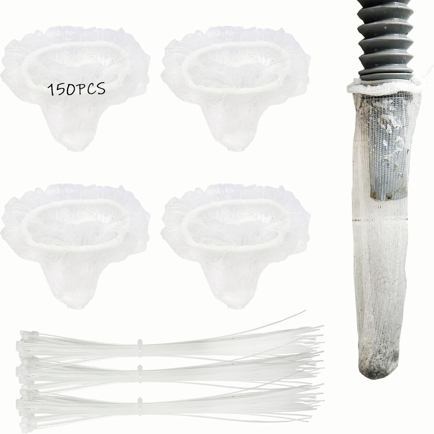 150 Pack Washer Lint Traps - Prevent Clogs! Disposable Mesh Filters
