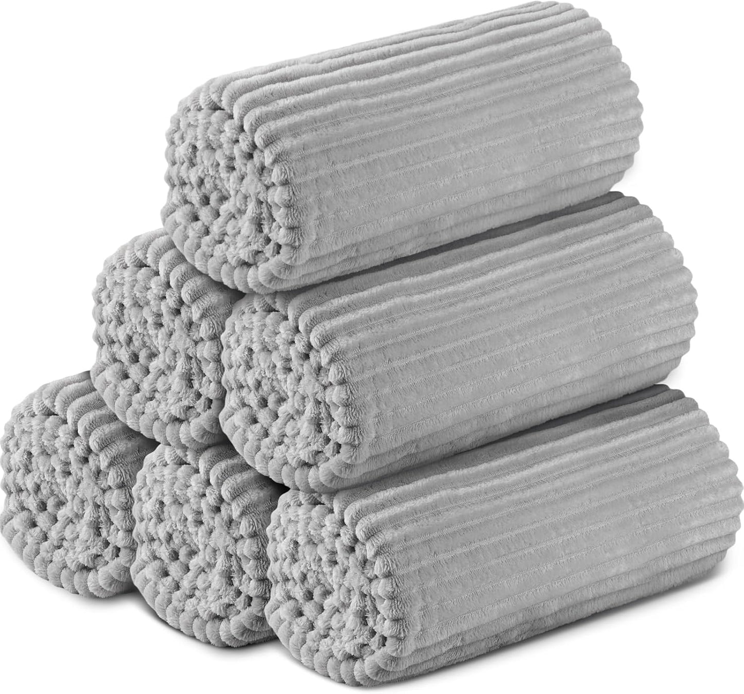 Buryeah 6 Pcs Flannel Throw Blanket Bulk for Cozy Comfort