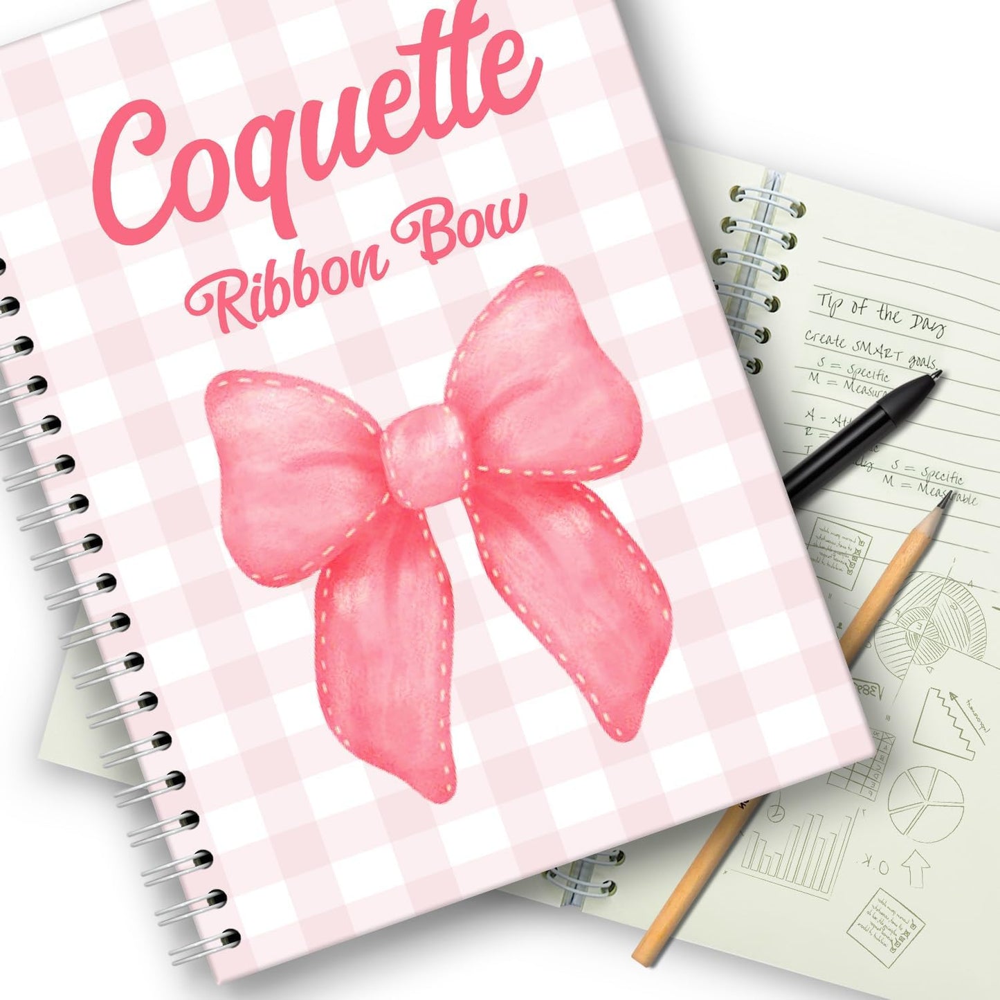 Pink Bow Notebook for Stylish Note-Taking
