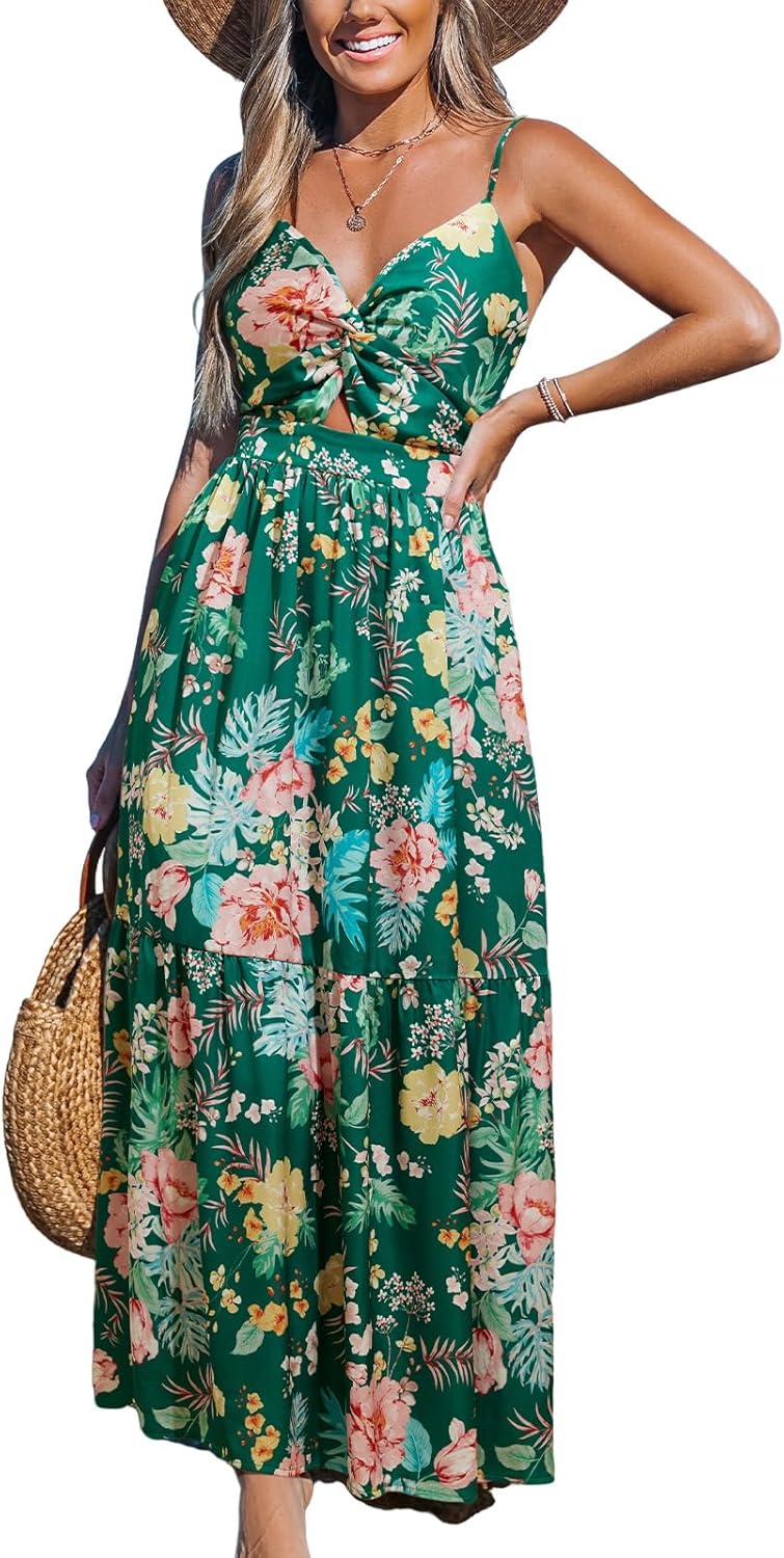 CUPSHE Women's Floral Maxi Dress for Summer Casual Elegance