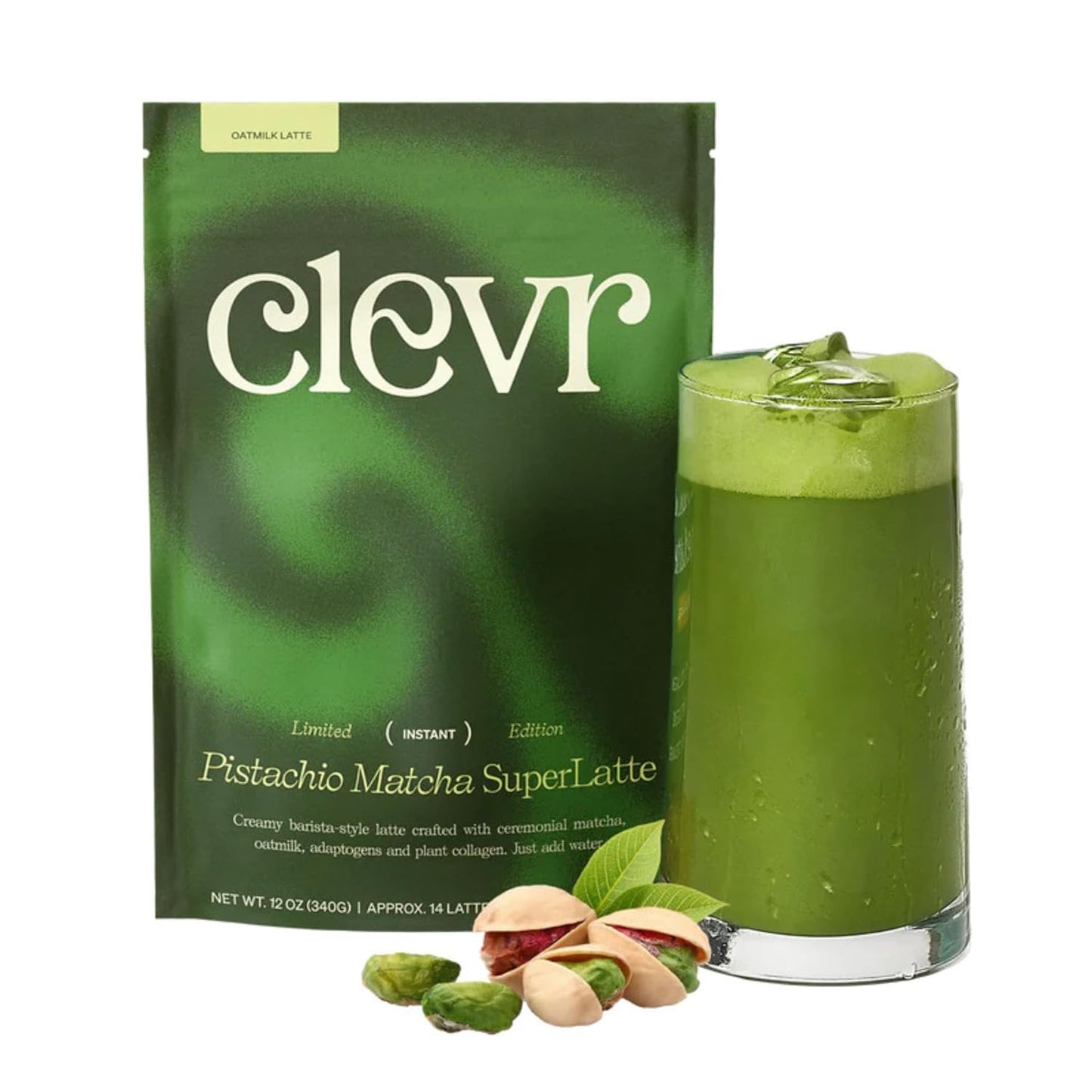 Clevr Blends Pistachio Matcha SuperLatte for Instant Energy