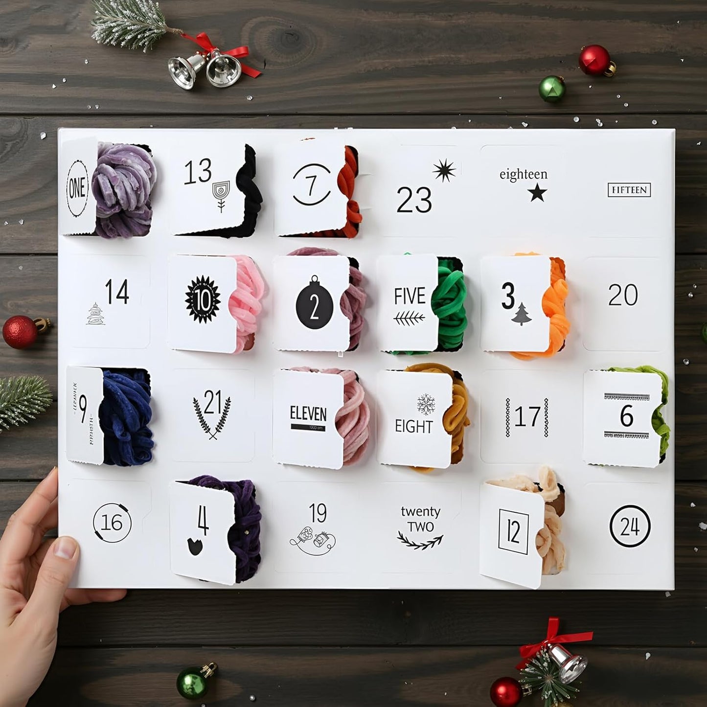 Velvet Yarn Advent Calendar for Christmas Countdown Fun