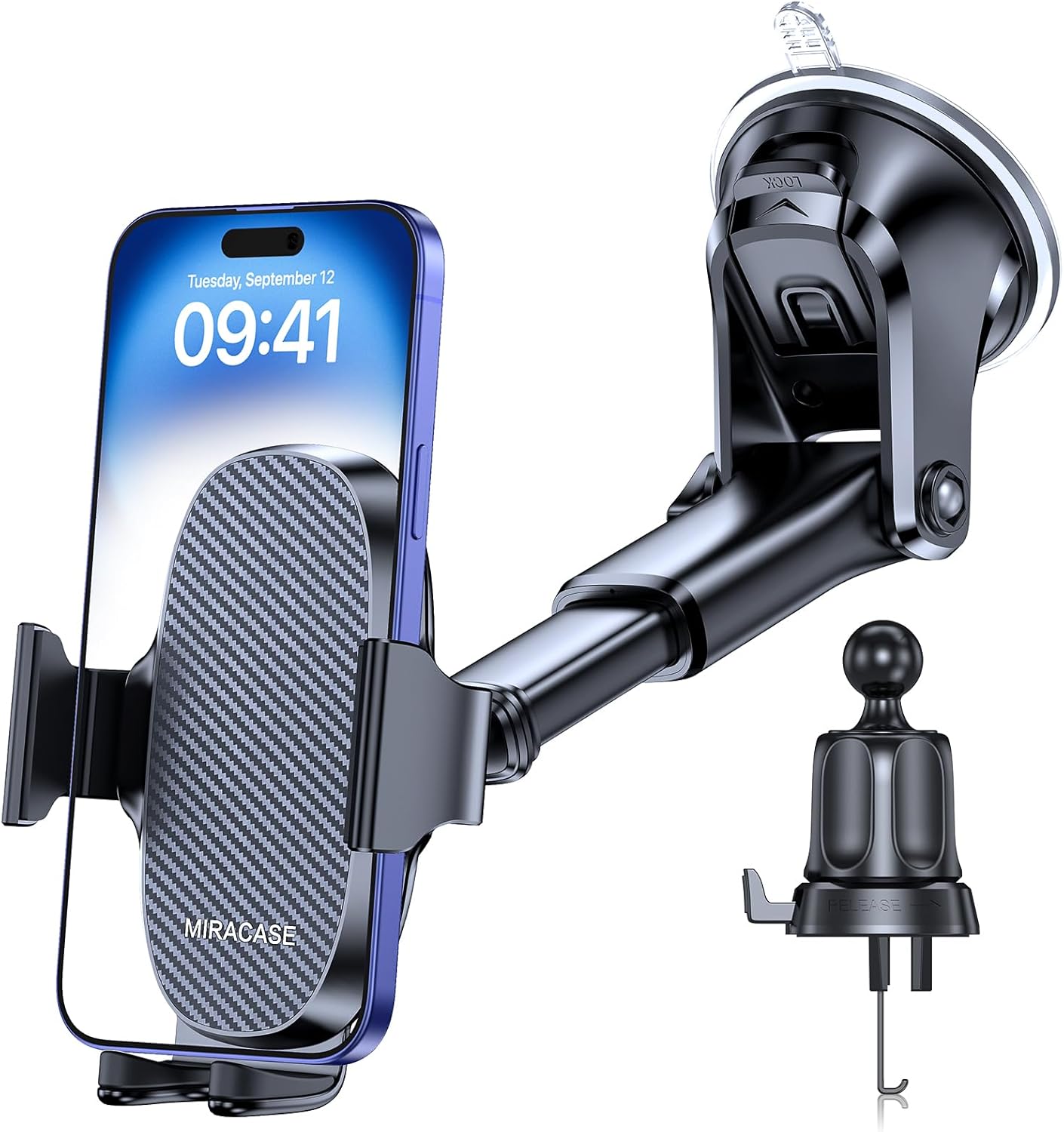 Miracase 3-in-1 Car Phone Holder: Securely Mount Any Phone
