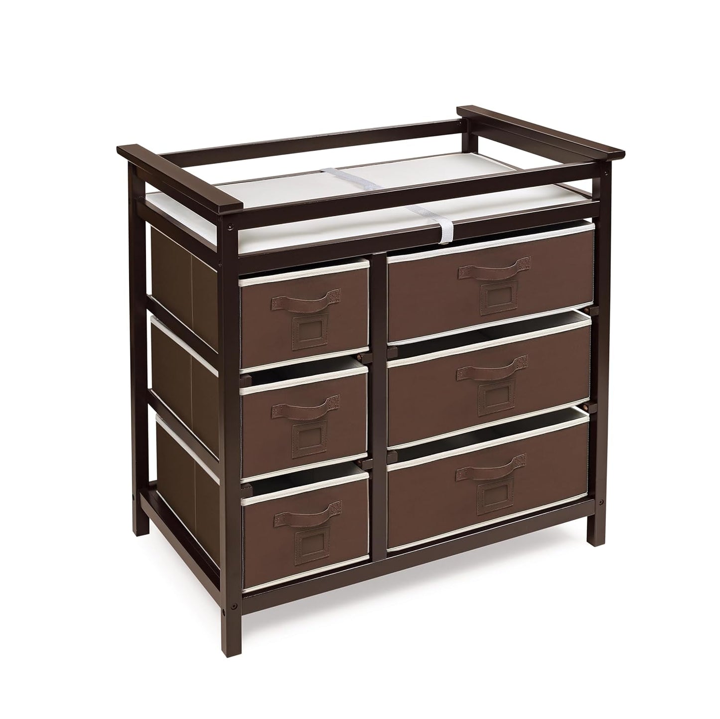 Modern Baby Changing Table with 6 Storage Drawers - Espresso
