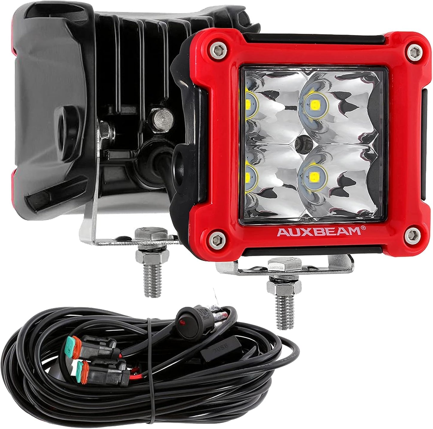 Auxbeam FA Series Red Housing LED Pods for Off-Road Adventures