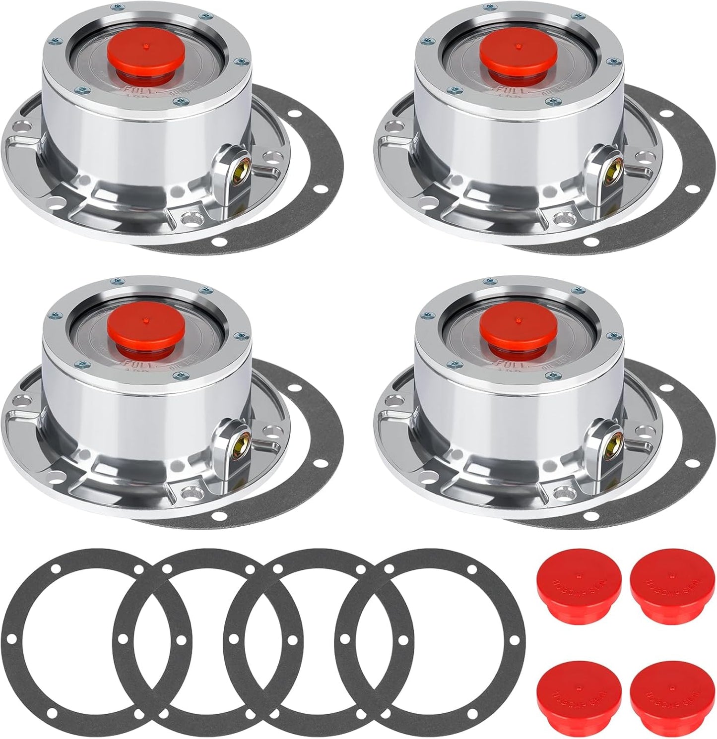 CheeMuii 343-4009 Trailer Hub Cap Set with Gaskets and Plugs