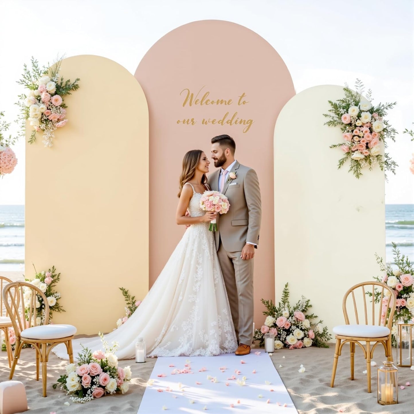 Boho Arch Backdrop Cover Set of 3 for Stunning Events