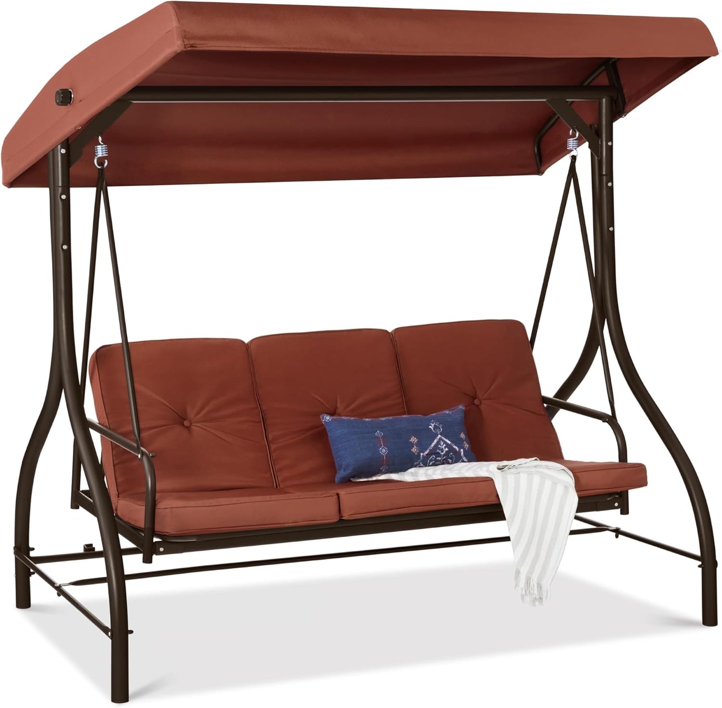 3-Seat Outdoor Canopy Swing Glider for Relaxation and Comfort