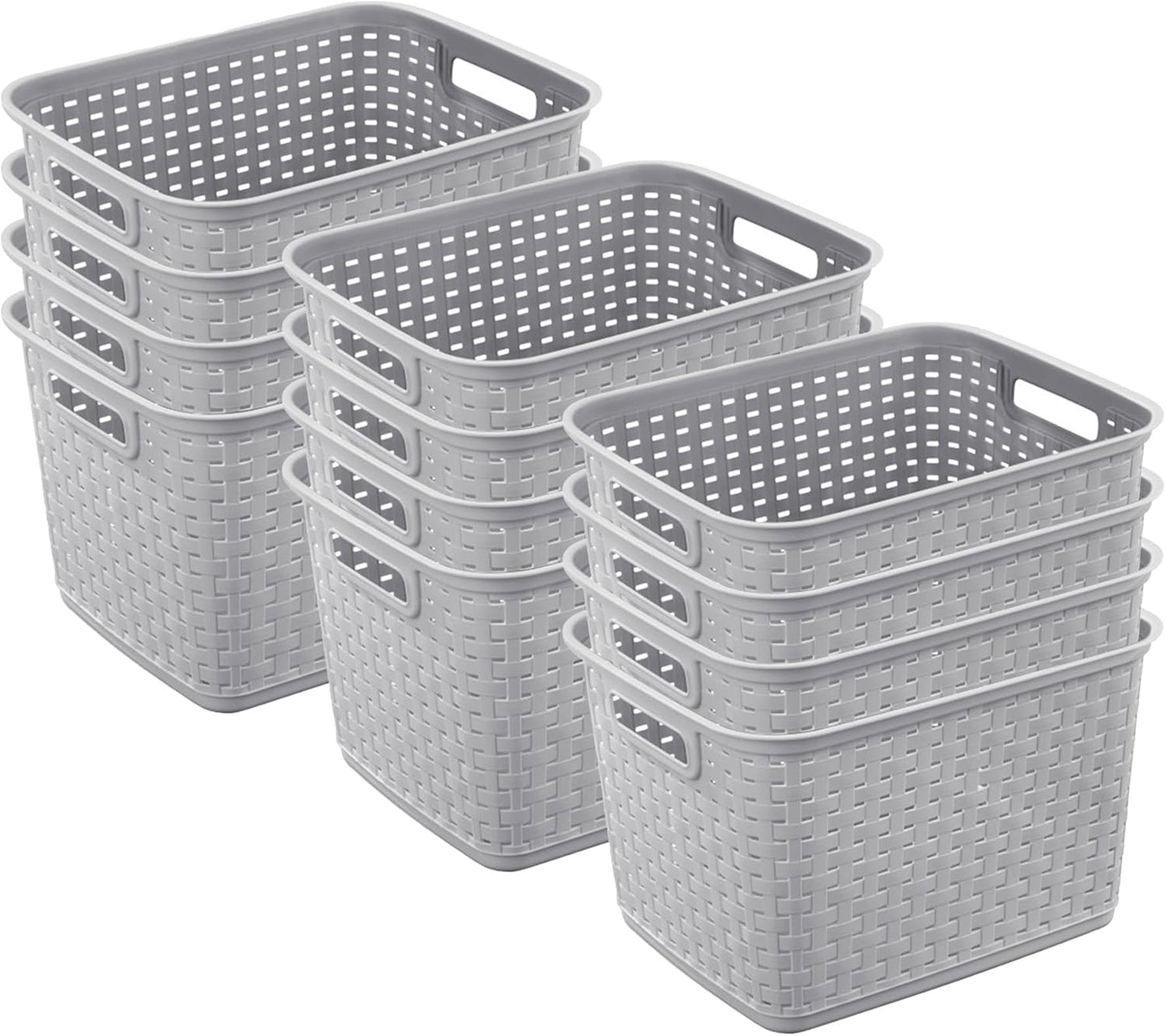 Sterilite 12-Pack Tall Weave Basket for Stylish Storage Solutions
