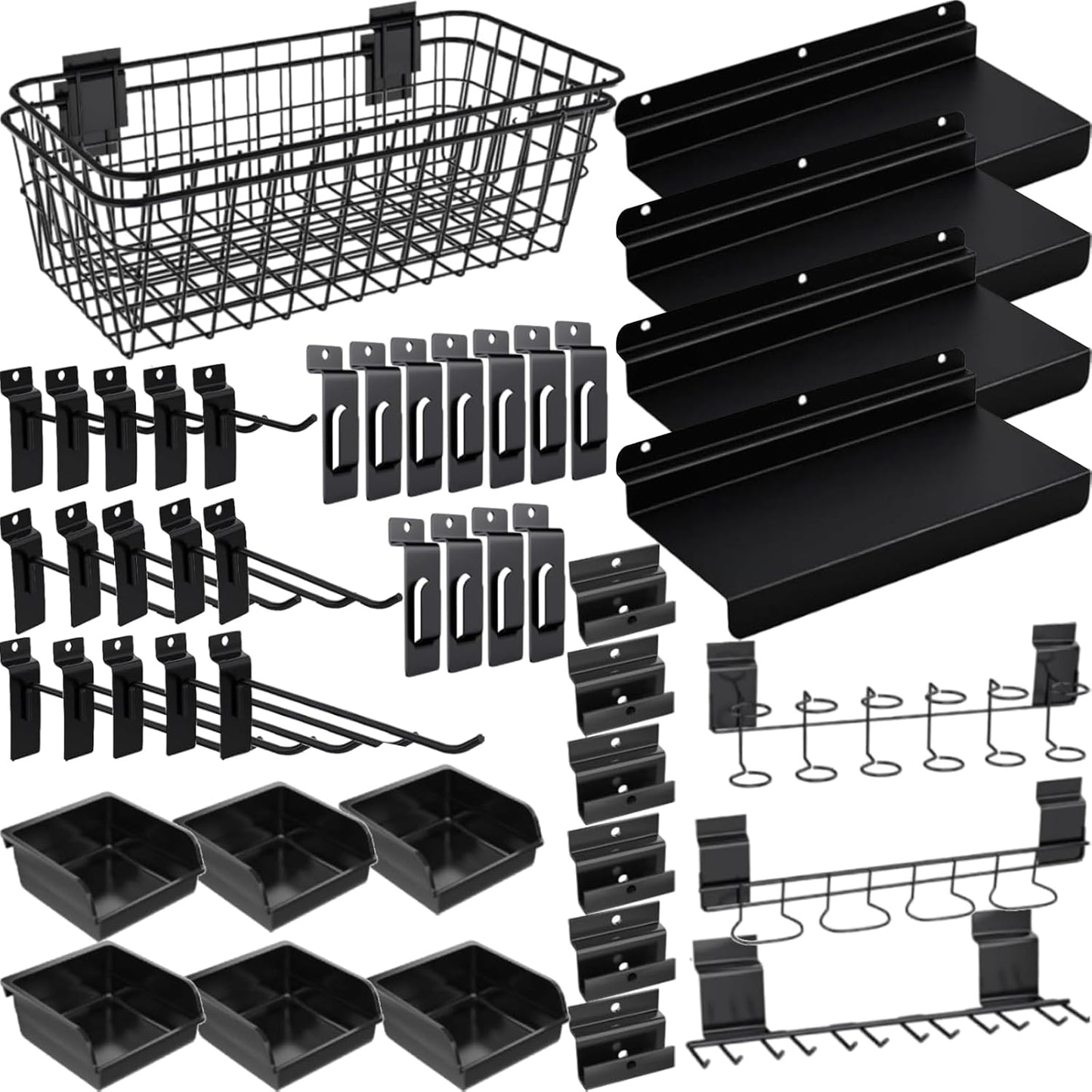 40-Piece Slatwall Organizer Kit for Efficient Garage Storage