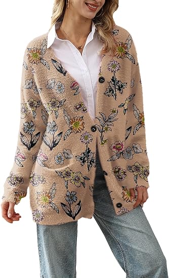 YESNO Cardigan Sweaters for Women Open Front V Neck Knit Tops