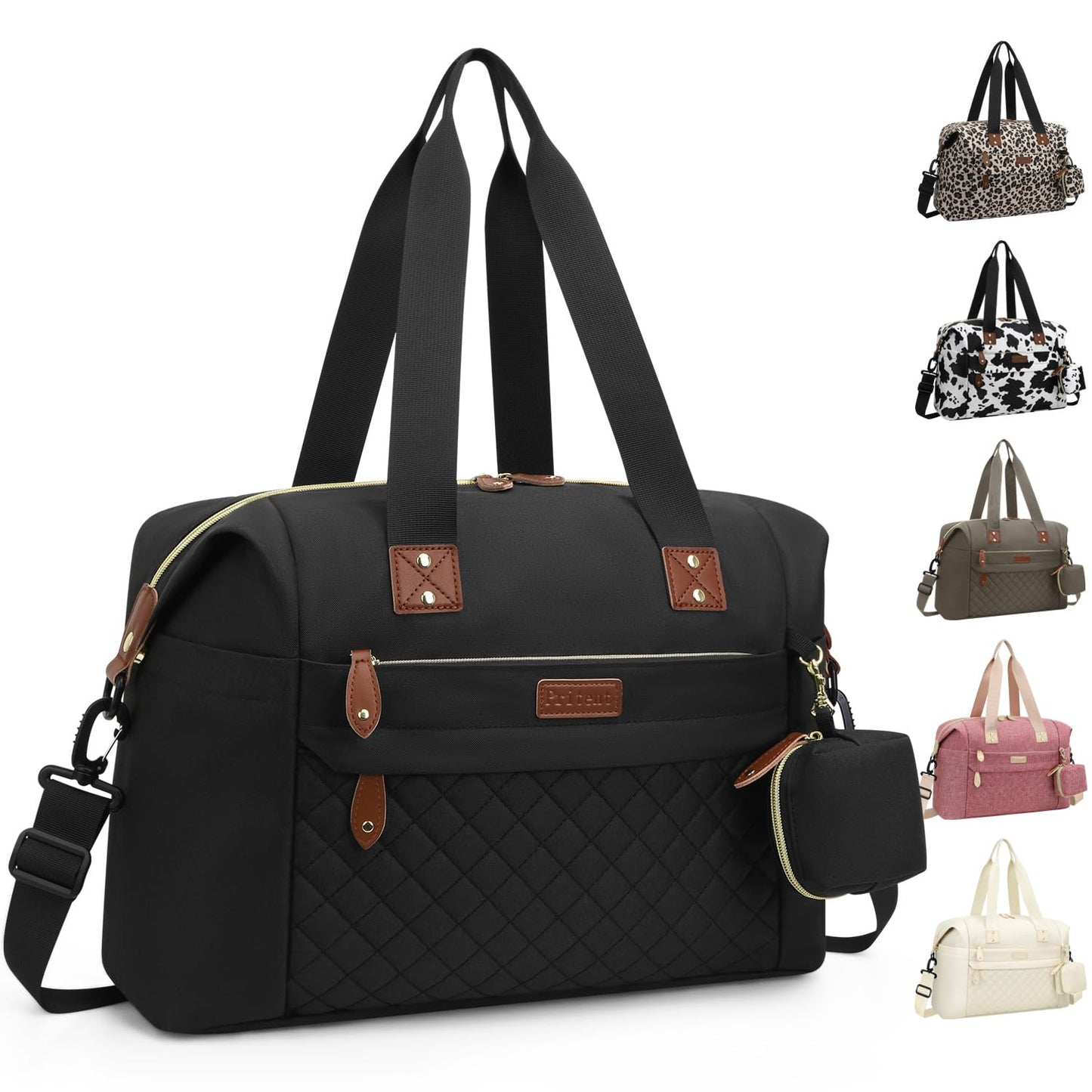 Waterproof Diaper Tote with Pacifier Case - Stylish & Spacious!