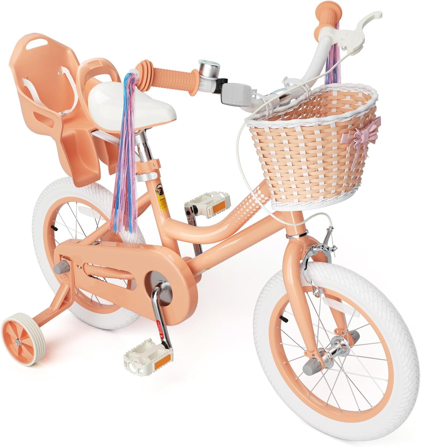 KORIMEFA Girls Bikes for Ages 2-7 with Training Wheels and Basket