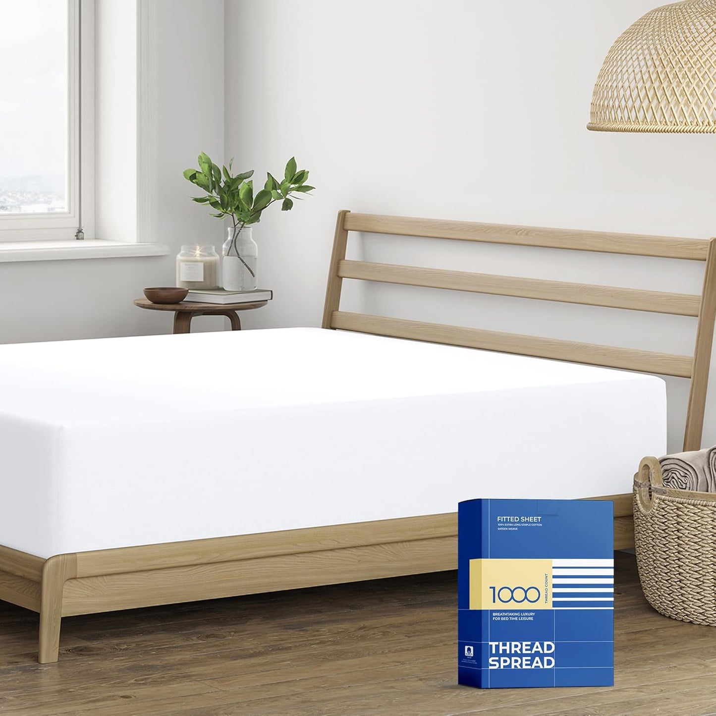 Luxury Egyptian Cotton Queen Fitted Sheet with Deep Pockets