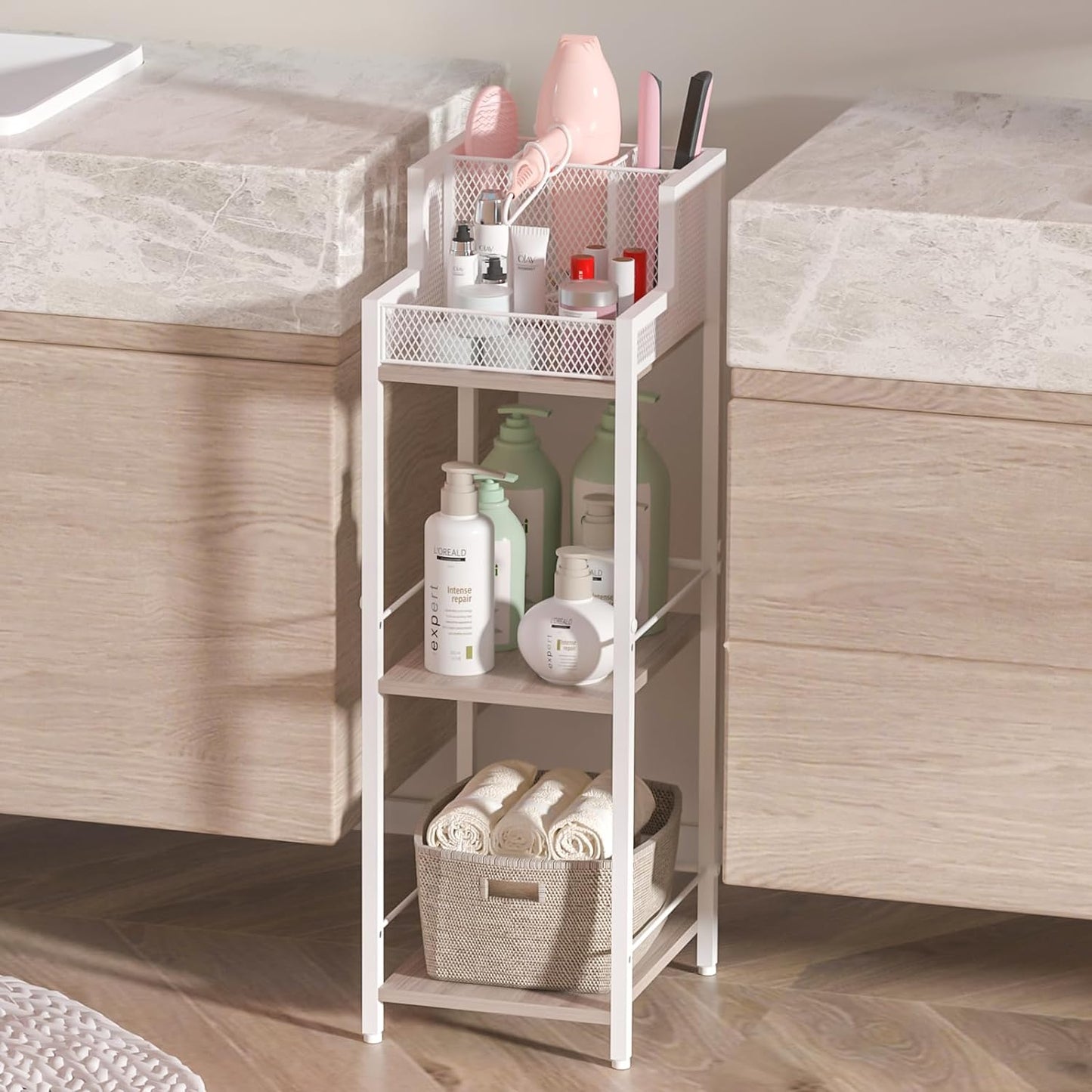 3-Tier Hair Tool Organizer - Stylish Storage Solution