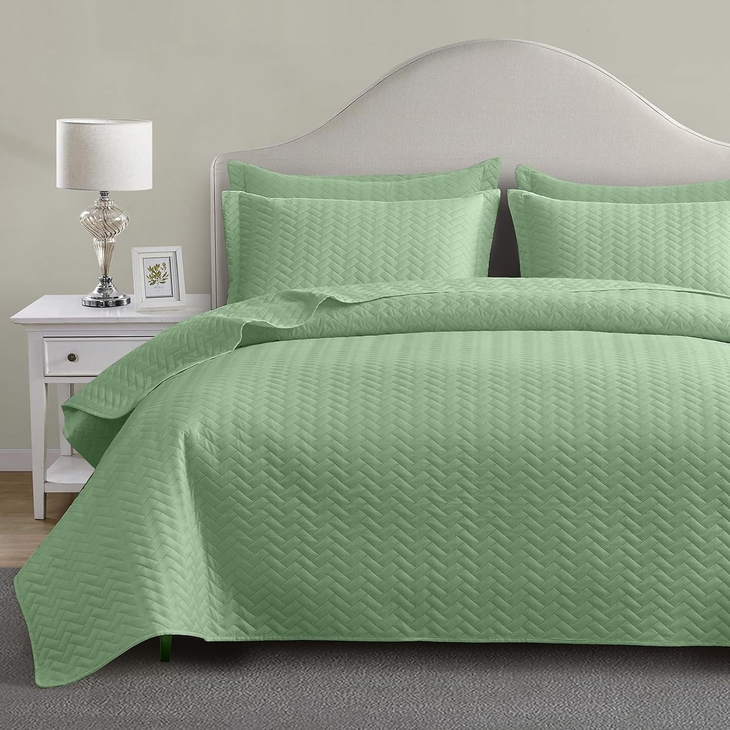 Maple&Stone Quilt Set King - Lightweight Mint Green Bedspread
