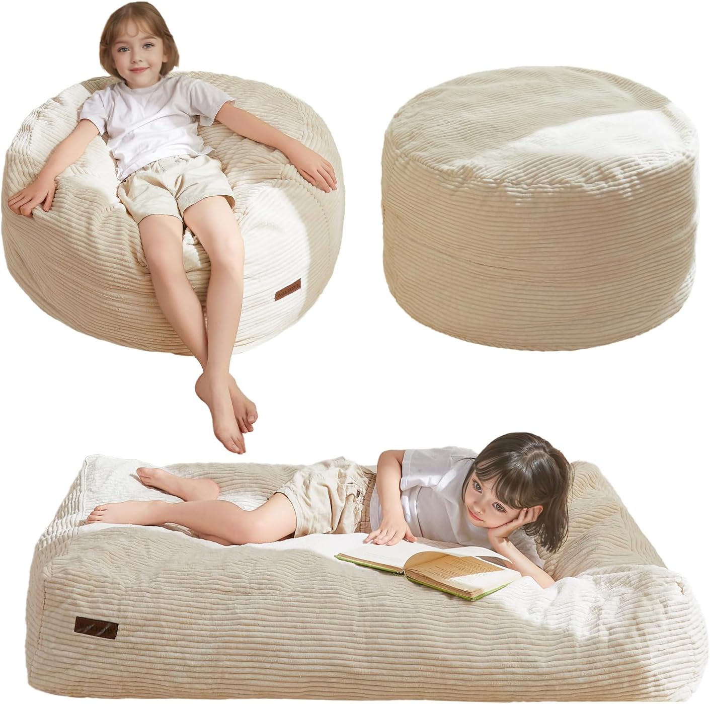 MAXYOYO Bean Bag Chair Bed for Kids - Convertible Comfort