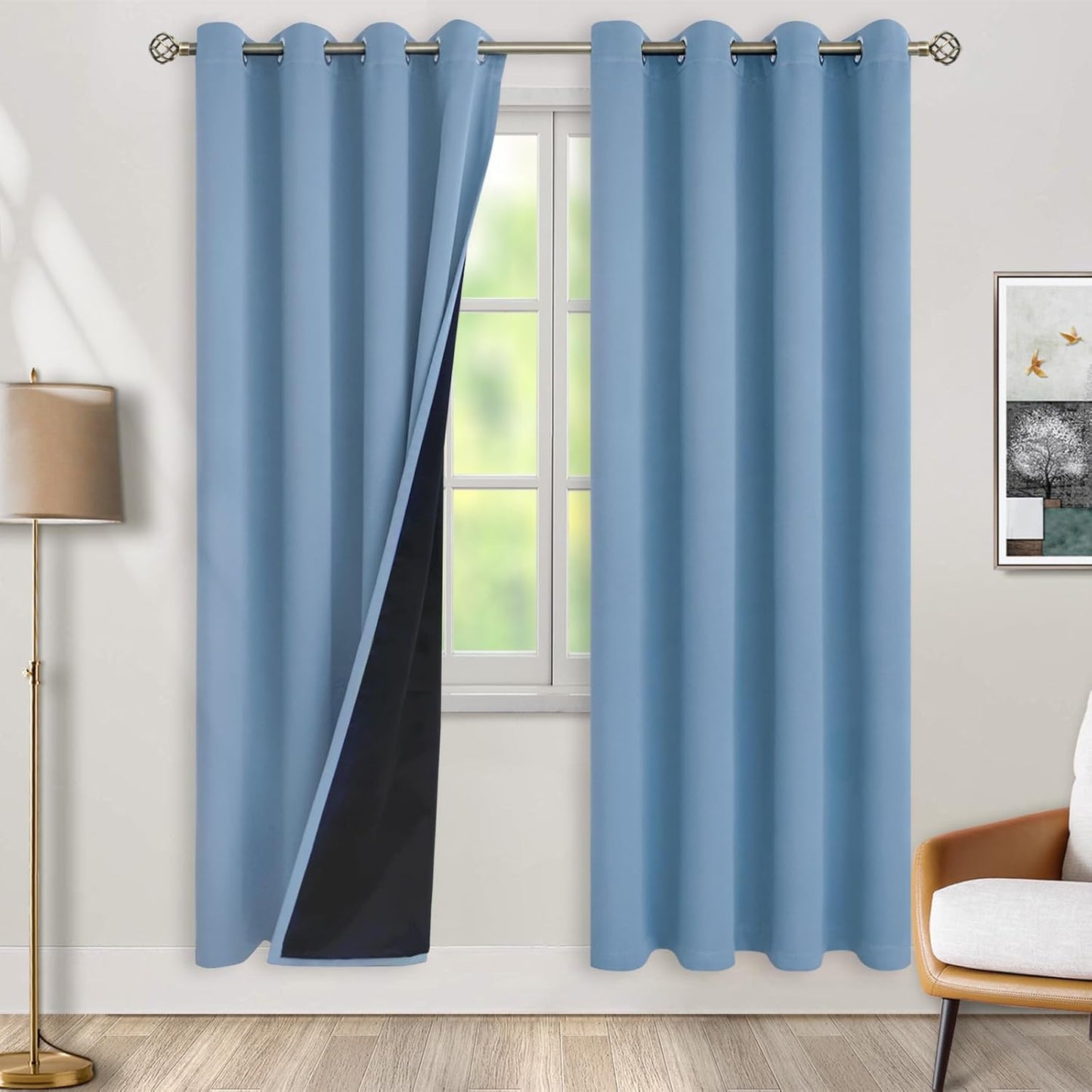 BGment Thermal Insulated Blackout Curtains for Bedroom 52x84