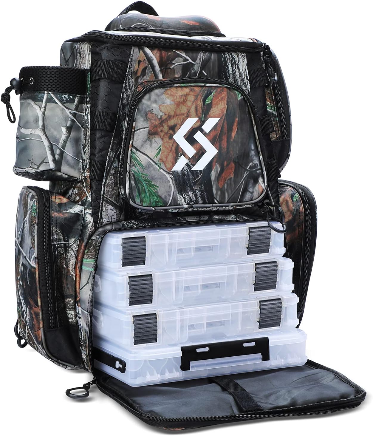 Sougayilang Waterproof Fishing Backpack with 4 Trays - Camouflage