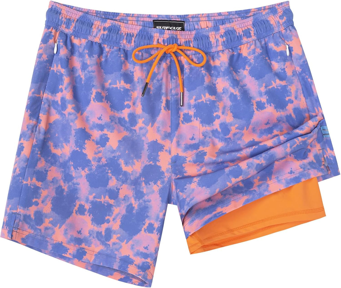 Quick Dry 5 Inch Swim Trunks with Compression Liner for Men