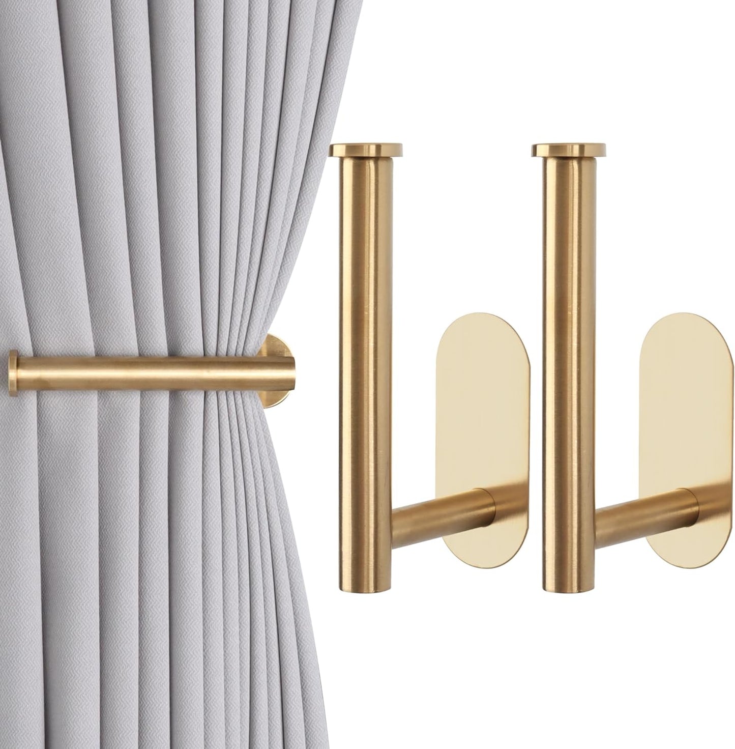 No Drill Adhesive Curtain Holdbacks - Easy Stylish Drapery Solution