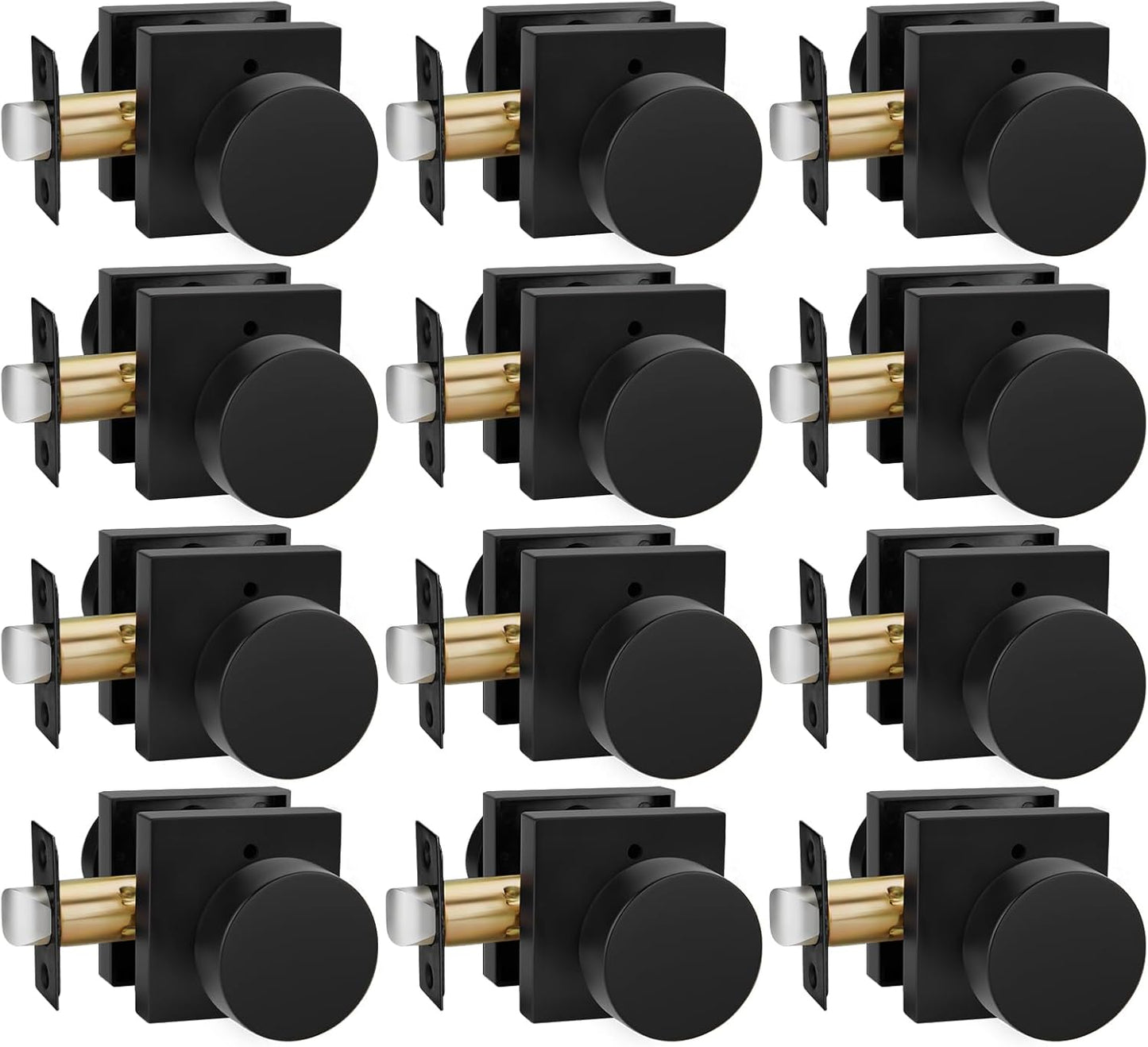 Goldenwarm Privacy Black Interior Door Knobs for Modern Homes