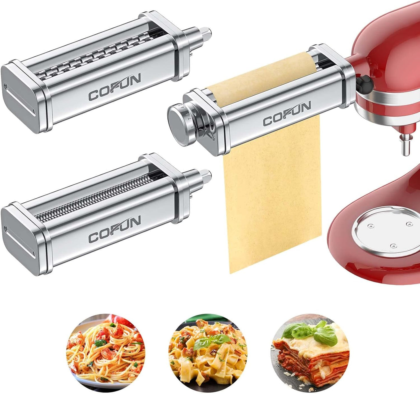 Pasta Attachment for KitchenAid Stand Mixer - 3 Piece Kit