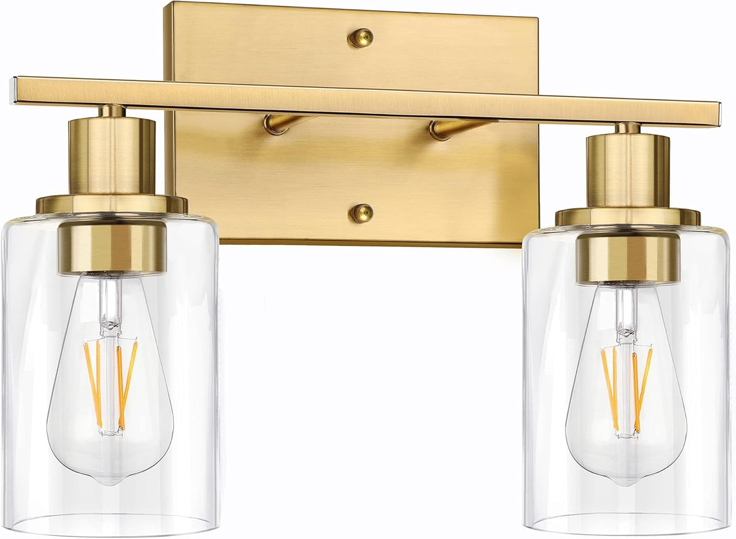 ShineTech 2-Light Gold Bathroom Vanity Fixtures for Modern Homes