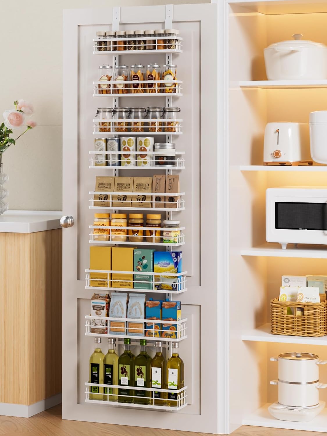 Delamu 9 Tier Over The Door Pantry Organizer for Efficient Storage