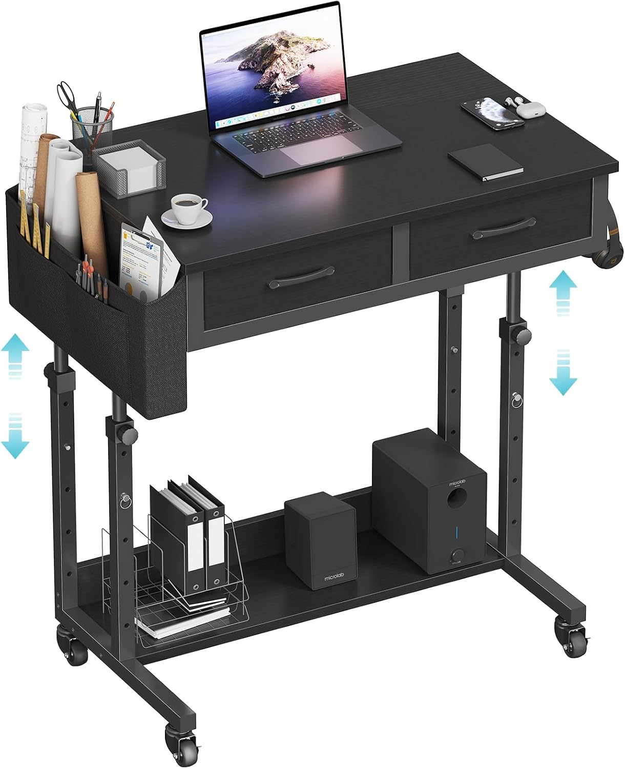 Winaz Portable Standing Desk with Storage - Work Anywhere!