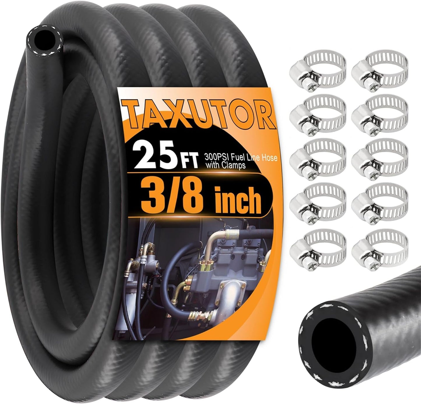 3/8 inch ID Rubber Fuel Hose Line for High Pressure Automotive Use