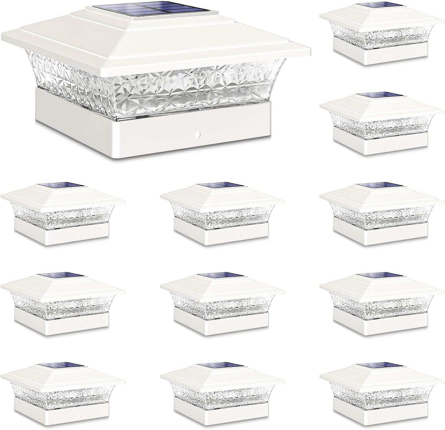 Solar Post Cap Lights Outdoor 12pack for Garden and Patio