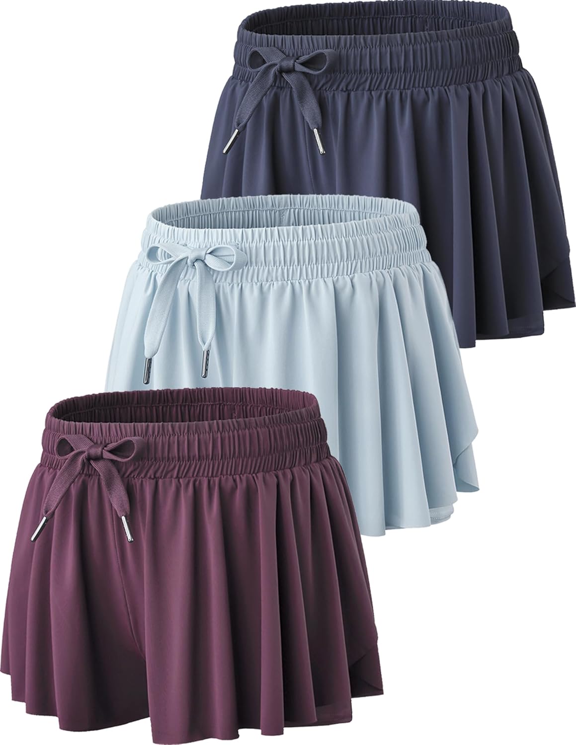 3 Pack Womens Flowy Running Shorts for Trendy Activewear