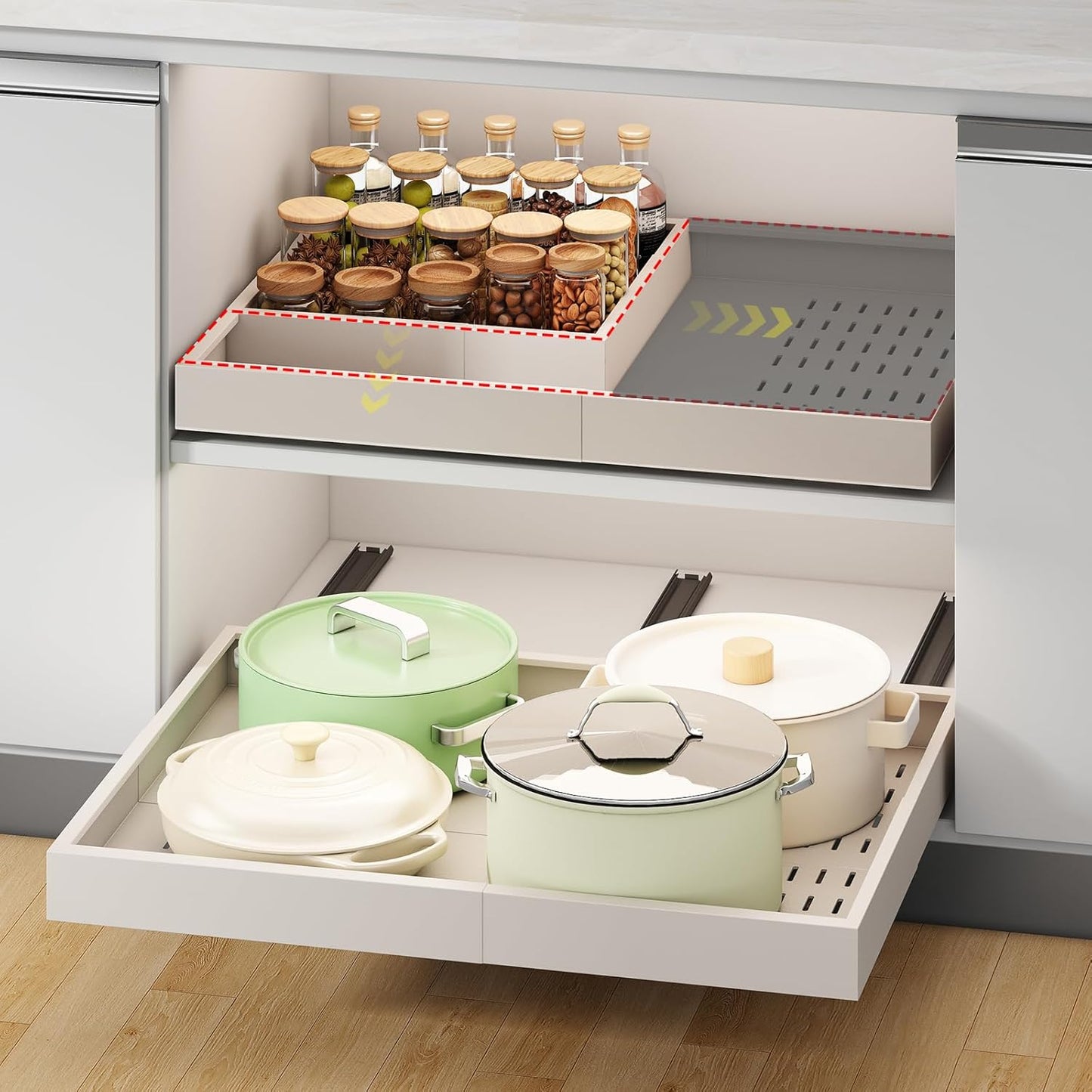 Fokyfok Pull Out Cabinet Organizer for Easy Access
